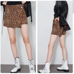 Zara leopard skort (skirt shorts) NWT